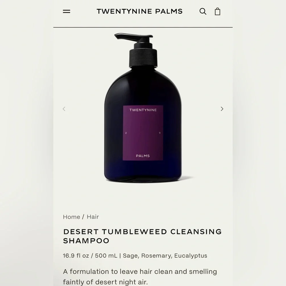 💆🏼‍♀️New! Twentynine Palms X Jared Leto Desert Tumbleweed Cleansing Shampoo